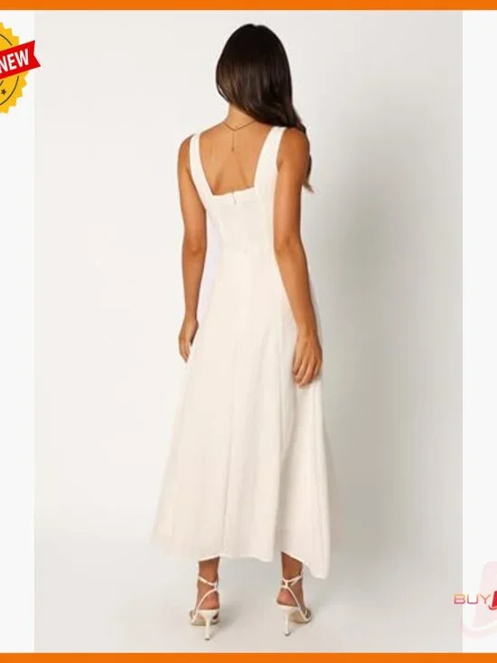 V-Neck Midi Dress with Cut-Out Detail and Front Bust Tie - Picture 5 of 7